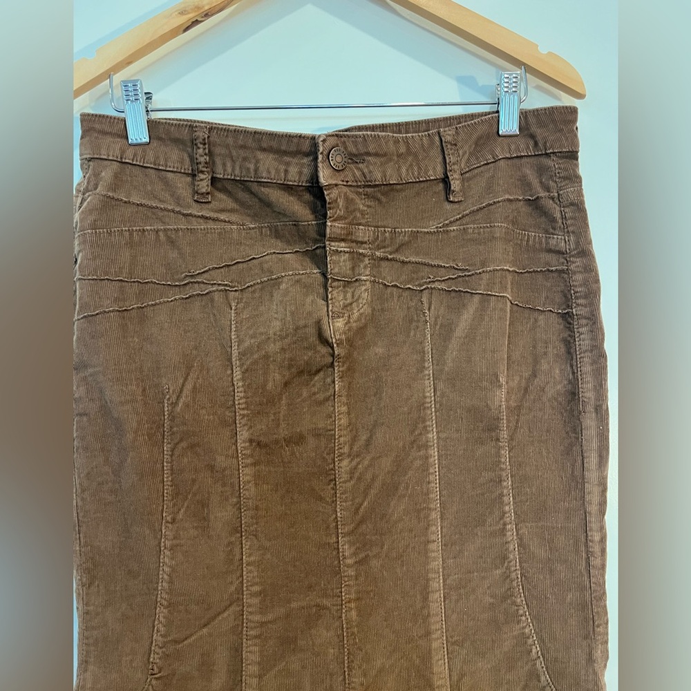 BDG Kendall Fluted Corduroy Maxi Skirt Brown boho Goblincore cottagecore Sz M - Picture 7 of 15